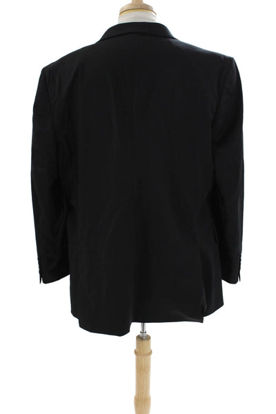Stafford Mens Two Button Classic Fit Blazer Black Wool Size 50 Regular