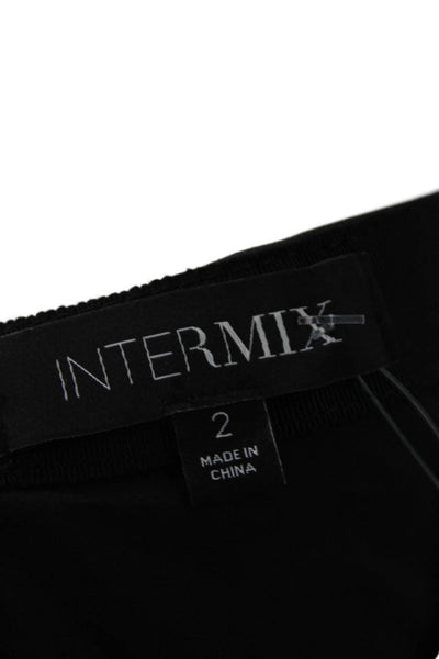 Intermix Women's Zip Closure Slit Hem Faux Leather Midi Skirt Black Size 2