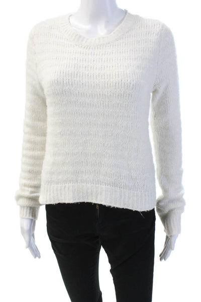 Z Supply Womens Long Sleeve Crewneck Pullover Sweater White Size S