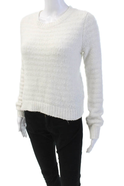 Z Supply Womens Long Sleeve Crewneck Pullover Sweater White Size S