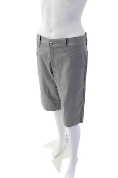 Bogner Womens Cotton Hook & Eye Flat Front Slip-On Bermuda Shorts Gray Size 6