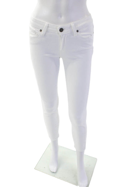 Paige Womens Cotton Skinny Straight Leg Verdugo Crop Denim Jeans White Size 26