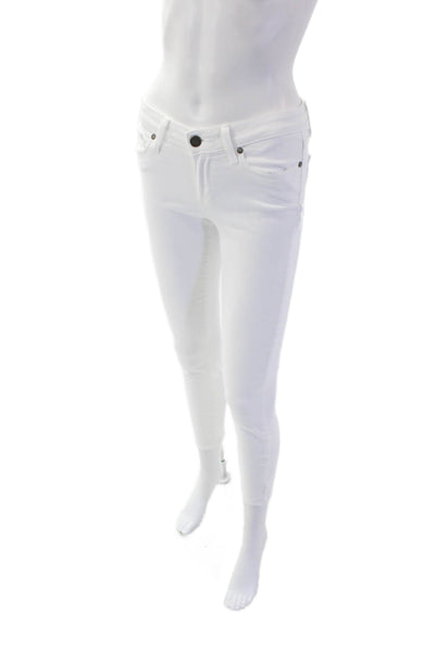 Paige Womens Cotton Skinny Straight Leg Verdugo Crop Denim Jeans White Size 26