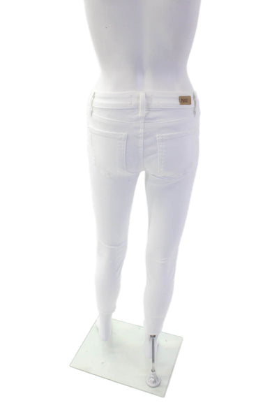 Paige Womens Cotton Skinny Straight Leg Verdugo Crop Denim Jeans White Size 26