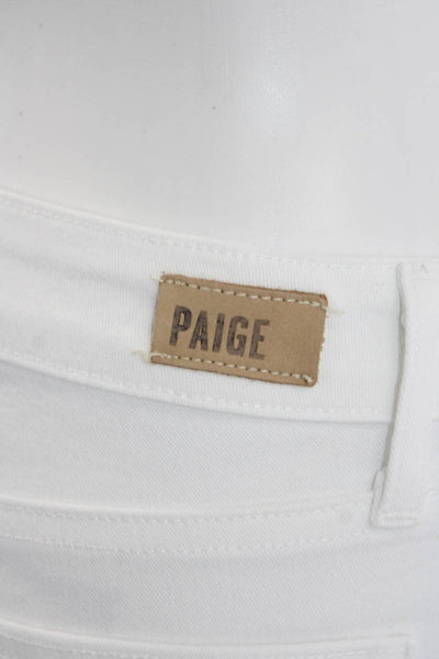 Paige Womens Cotton Skinny Straight Leg Verdugo Crop Denim Jeans White Size 26