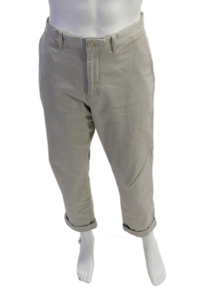 J Crew Mens Cotton Stretched 770 Straight Leg Casual Pants Beige Size EUR 35