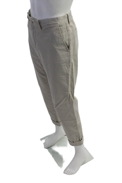 J Crew Mens Cotton Stretched 770 Straight Leg Casual Pants Beige Size EUR 35