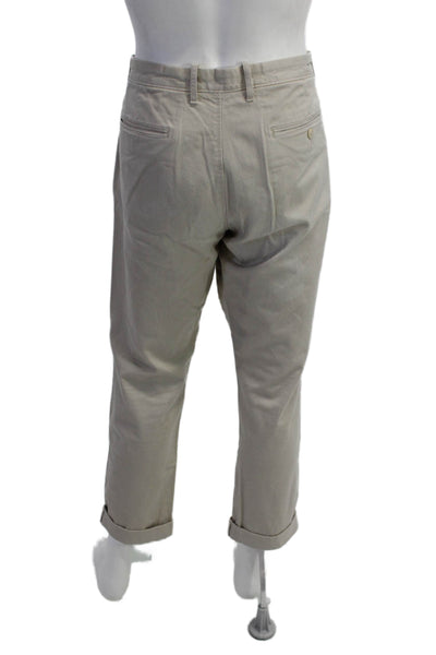 J Crew Mens Cotton Stretched 770 Straight Leg Casual Pants Beige Size EUR 35