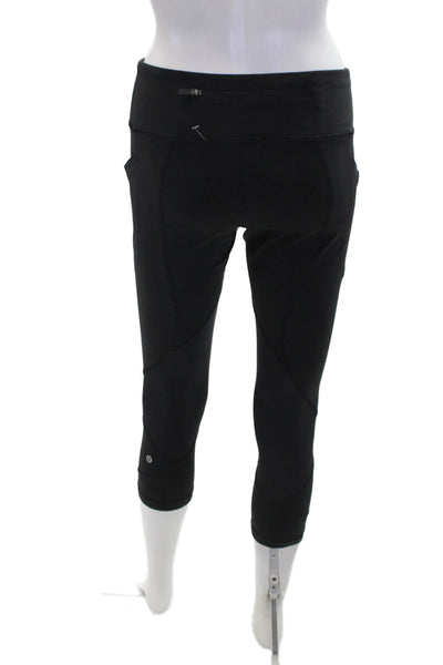 Lululemon Women's Midrise Pocket Fitted Workout Cropped Legging Black Size 8