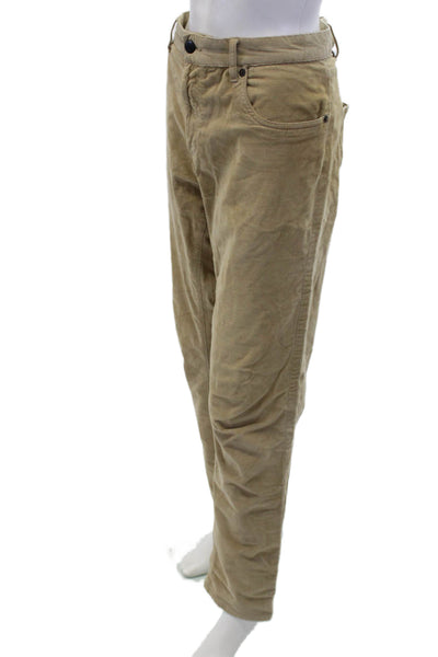 Faherty Brand Mens Cotton Zippered Straight Casual Pants Beige Size 34