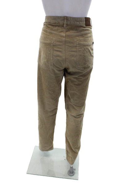 Faherty Brand Mens Cotton Zippered Straight Casual Pants Beige Size 34