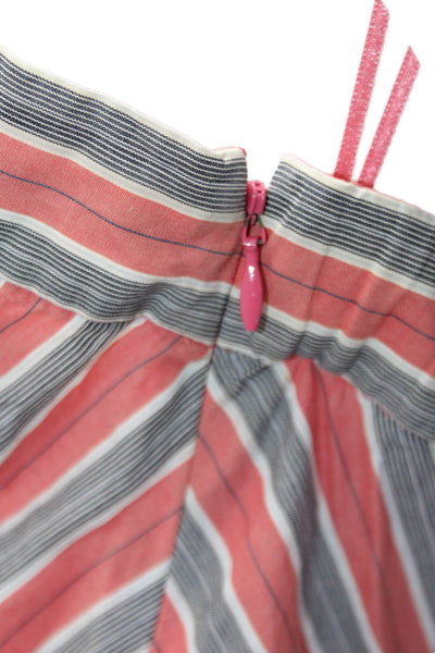Tocca Womens Striped Print Strapless Sleeveless Mini Dress Pink Size 8