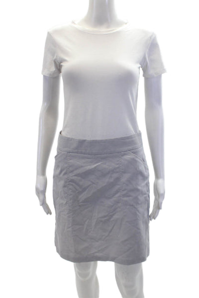 Peter Millar Womens Striped Print Zippered Straight Mini Skort Blue Size 4