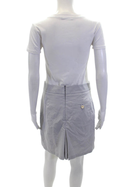 Peter Millar Womens Striped Print Zippered Straight Mini Skort Blue Size 4