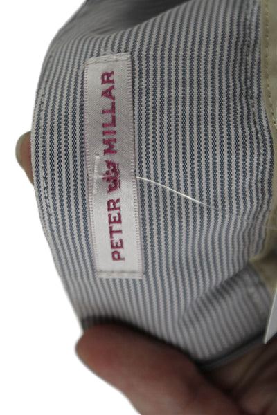 Peter Millar Womens Striped Print Zippered Straight Mini Skort Blue Size 4