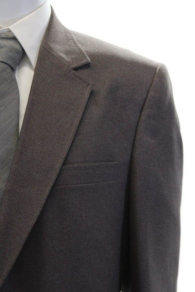Oakton Mens Long Sleeve Lined Collar Gold Tone Button Blazer Brown Size EUR 38