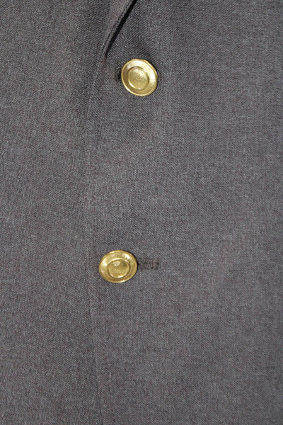 Oakton Mens Long Sleeve Lined Collar Gold Tone Button Blazer Brown Size EUR 38