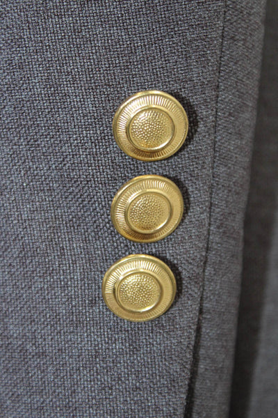 Oakton Mens Long Sleeve Lined Collar Gold Tone Button Blazer Brown Size EUR 38