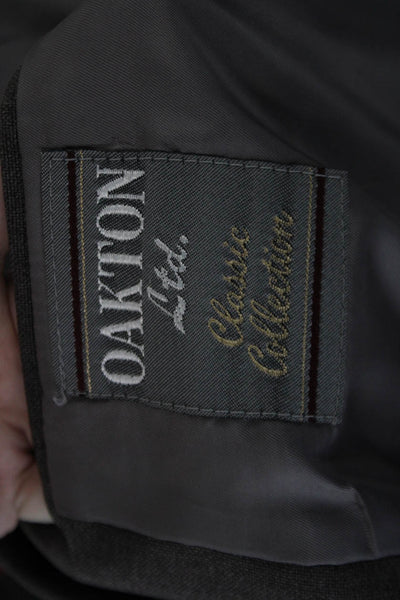 Oakton Mens Long Sleeve Lined Collar Gold Tone Button Blazer Brown Size EUR 38
