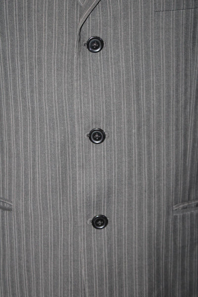 Mazzoni Mens Long Sleeve Striped Button Lined Sleek Blazer Black Size EUR 40