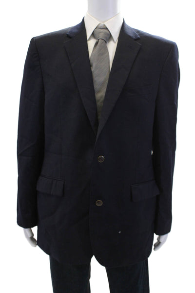 Joseph & Feiss Mens Textured Collared Button Lined Sleek Blazer Navy Size EUR 40