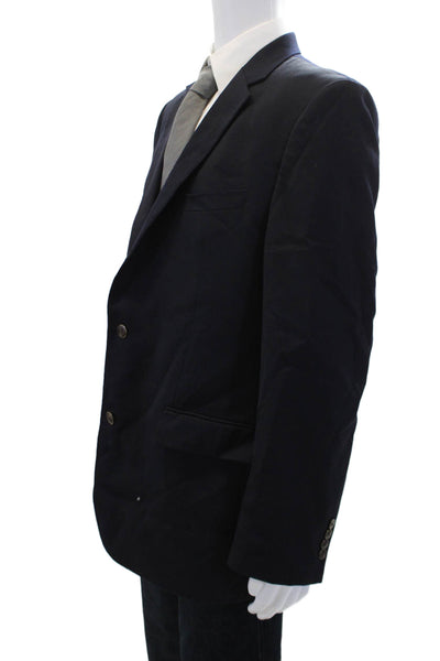 Joseph & Feiss Mens Textured Collared Button Lined Sleek Blazer Navy Size EUR 40
