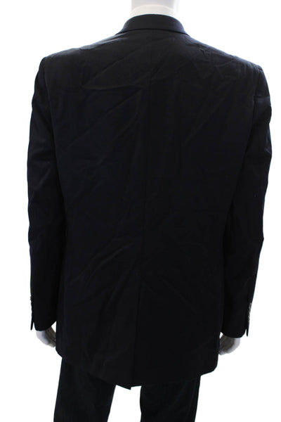 Joseph & Feiss Mens Textured Collared Button Lined Sleek Blazer Navy Size EUR 40