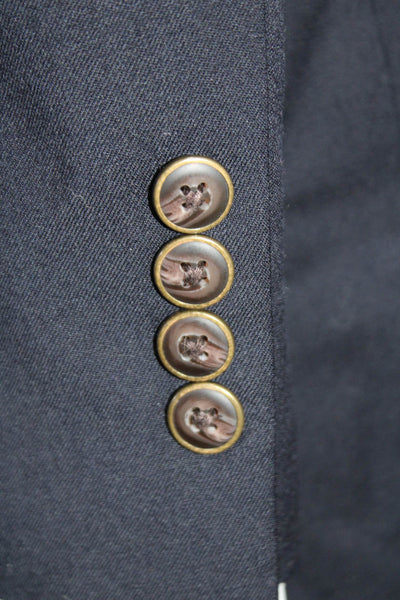 Joseph & Feiss Mens Textured Collared Button Lined Sleek Blazer Navy Size EUR 40