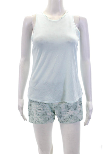 Athleta Girl Womens Sleeveless Layered Tank Top Shorts Set Blue Size XL