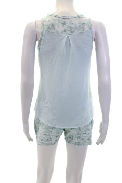 Athleta Girl Womens Sleeveless Layered Tank Top Shorts Set Blue Size XL