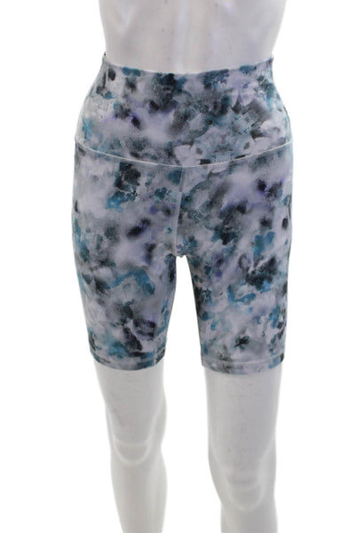 Lululemon Womens Athletic Floral Print Stretch Pull-On Shorts Blue Size 4