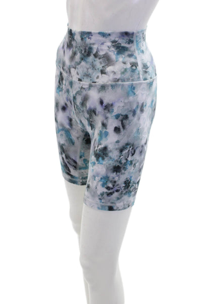 Lululemon Womens Athletic Floral Print Stretch Pull-On Shorts Blue Size 4