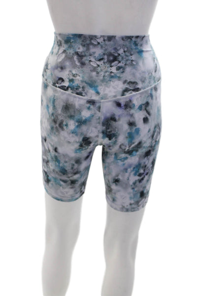 Lululemon Womens Athletic Floral Print Stretch Pull-On Shorts Blue Size 4