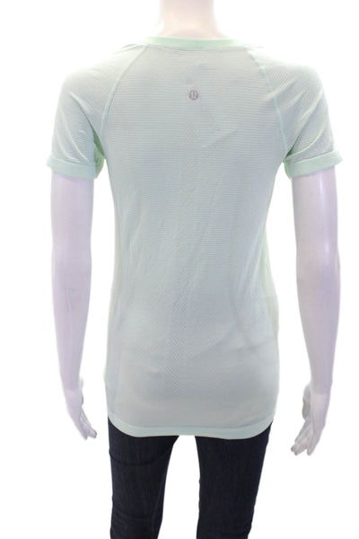 Lululemon Womens Activewear Round Neck Short Sleeve T-Shirt Green Size 2