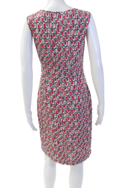 Nic + Zoe Womens Geometric Print Sleeveless V-Neck Mini Dress Gray Size XS