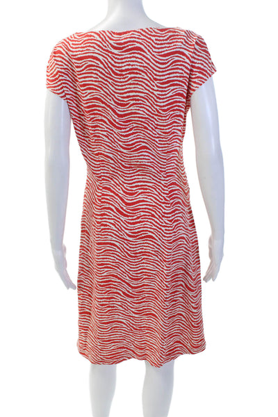J. Mclaughlin Womens Striped Stretch Sleeveless Shift Dress Red Size S