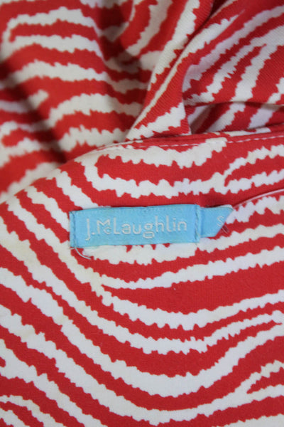 J. Mclaughlin Womens Striped Stretch Sleeveless Shift Dress Red Size S