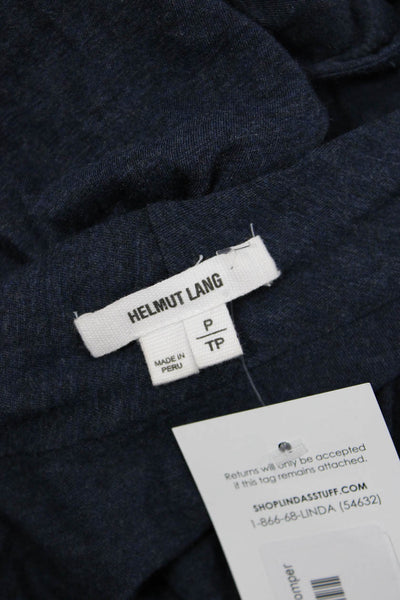 Helmut Lang Womens Cotton Sleeveless V-neck Drawstring Jumpsuit Navy Size S