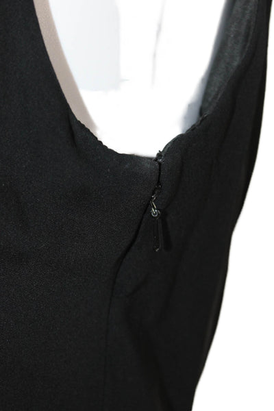 Carmen Marc Valvo Womens Sleeveless V-neck Lined Long Dress Black Size 6
