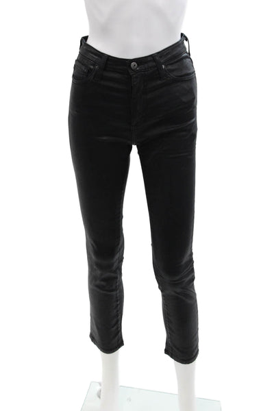 AG Adriano Goldschmied Womens The Isabelle High Rise Jeans Black Sz 24