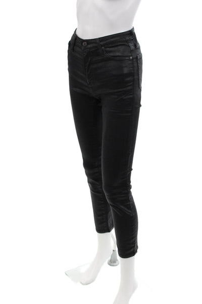 AG Adriano Goldschmied Womens The Isabelle High Rise Jeans Black Sz 24