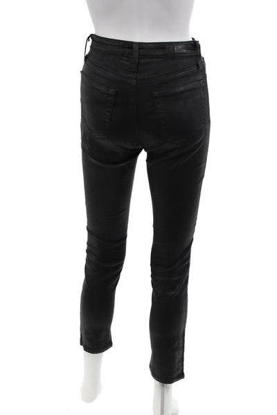 AG Adriano Goldschmied Womens The Isabelle High Rise Jeans Black Sz 24