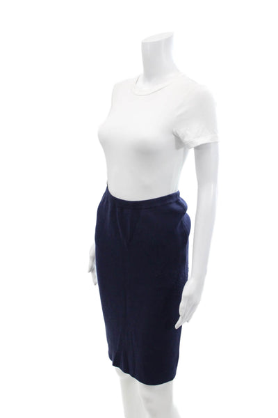 Eileen Fisher Womens Silk Cotton Solid Pencil Skirt Blue Size XXS