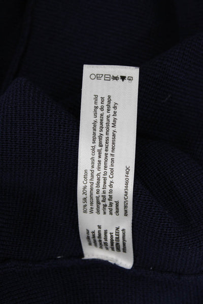 Eileen Fisher Womens Silk Cotton Solid Pencil Skirt Blue Size XXS