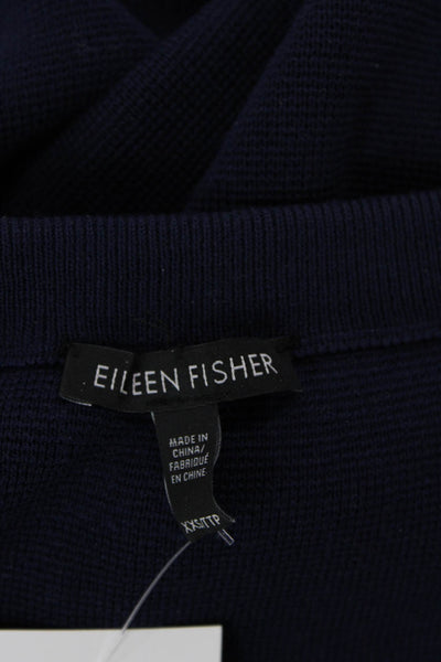 Eileen Fisher Womens Silk Cotton Solid Pencil Skirt Blue Size XXS