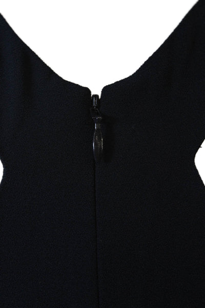 Club Monaco Womens Back Zip Sleeveless V Neck Shift Dress Navy Blue Size 0