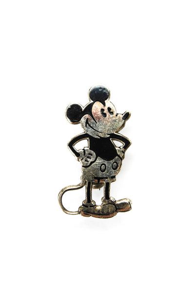 Designer Unisex Antique Silver Tone Pewter Cartoon Mouse 12 Charm + 3 Pin Lot