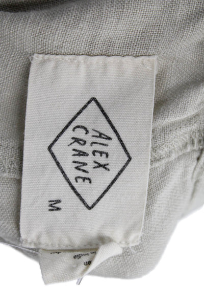 Alex Crane Womens Linen Drawstring Waist Shorts Taupe Beige Size Medium