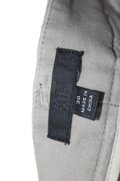 ATM Mens Mid Rise Zip Up Slim Leg Khaki Pants Beige Cotton Size 30