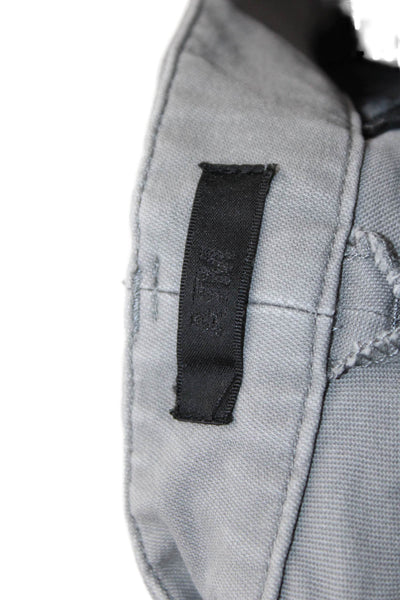 ATM Mens Mid Rise Zip Up Slim Leg Chino Pants Gray Cotton Blend Size 30